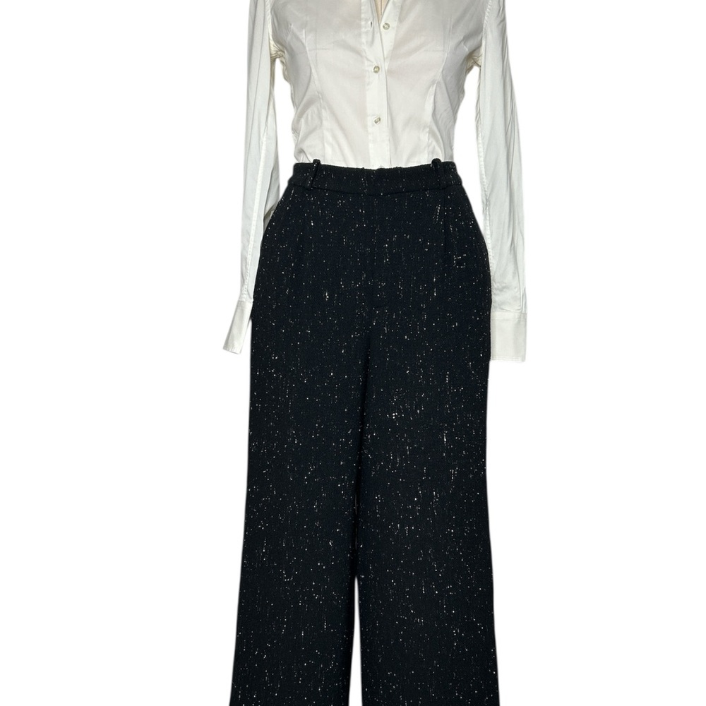80’s Donna Karan high waisted wool wide leg trousers with matching hat - Picture 4 of 16